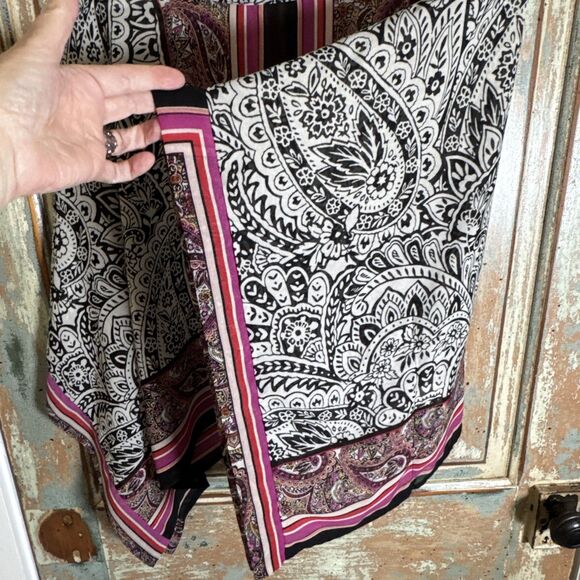 John Paul Richard Scarf Poncho Crop Top Blouse Women's XL Pink Multi Lightweight - Picture 8 of 8